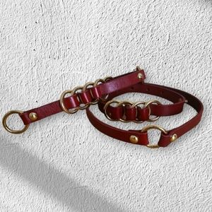 Tarnish by Nordstrom Red Leather O-Ring Belt M/L